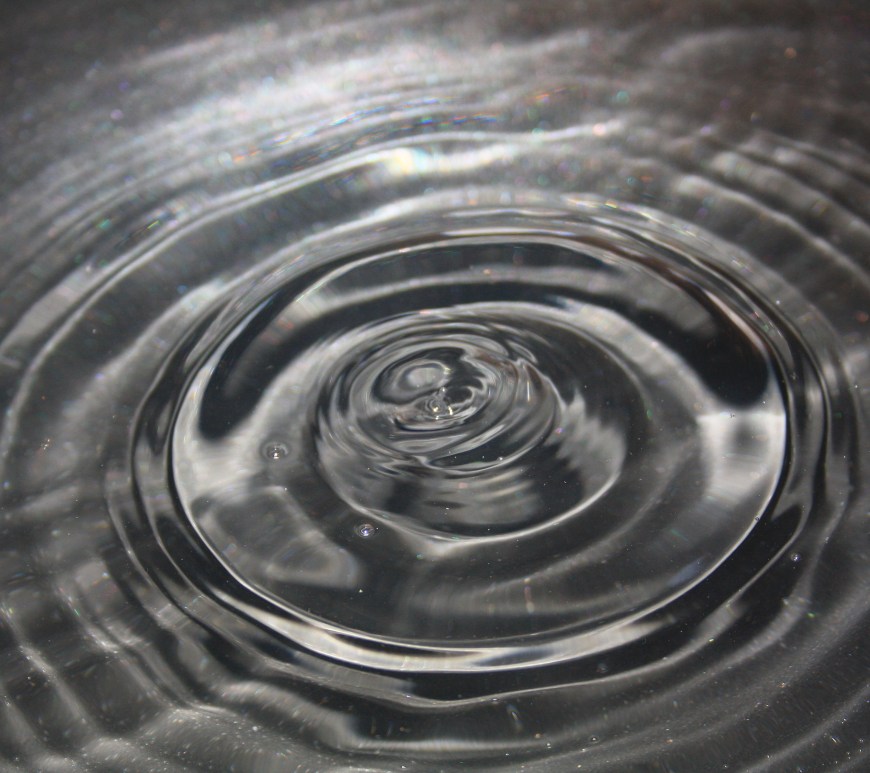 Ripples from a drop of water.